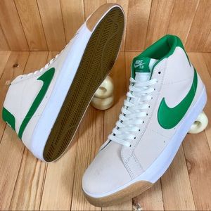Nike SB Zoom Blazer Mid White Green Skate Shoes